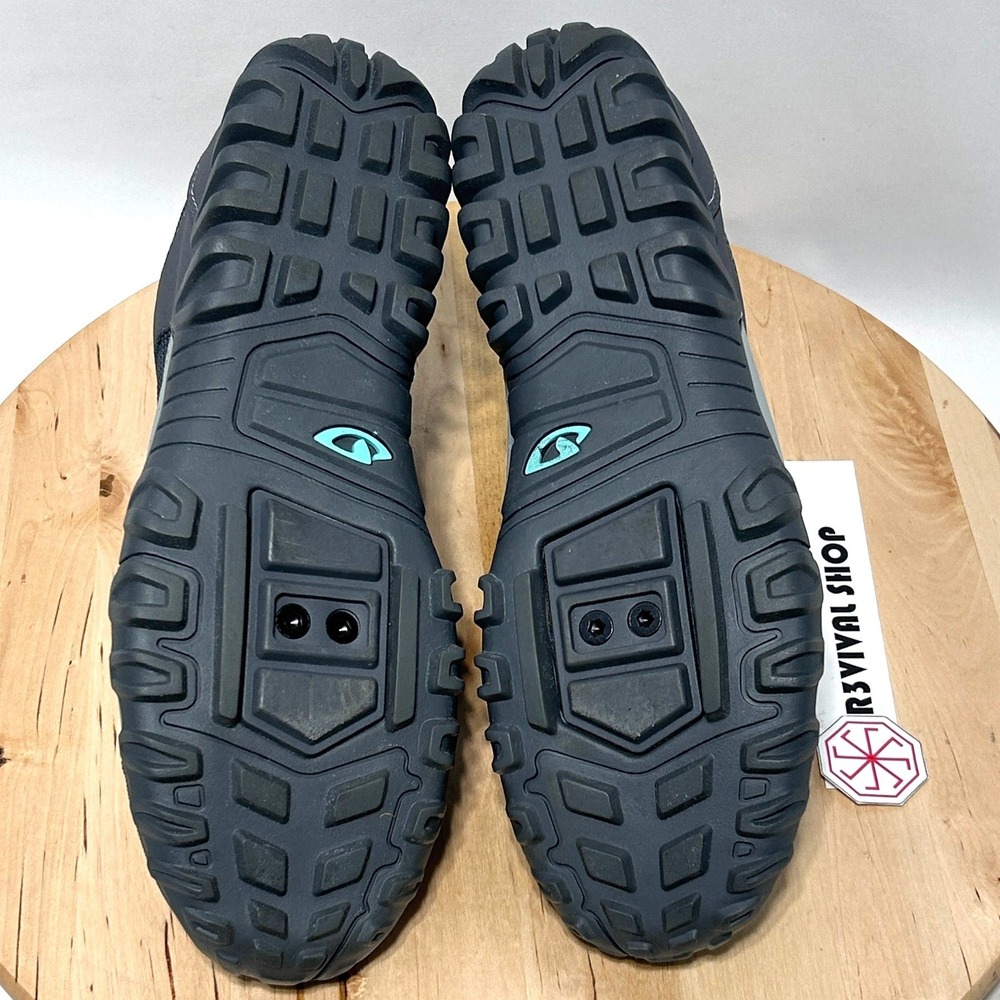 Giro Petra MTB Mountain Bike Womens Gray Teal Cycling Shoes - Size 9.75 & 42 EUR - Picture 9 of 12